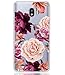 BAISRKE Galaxy J4 2018 Case, Galaxy J4 Case with Flowers Slim Shockproof Clear Floral Pattern Soft Flexible TPU Back Cove for Samsung Galaxy J4 2018/J400 [Purple Flowers]