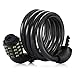 Amazer Bike Cable Lock, 6-Feet Bike Lock Cable Coiled Resettable Combination Cable Bike Locks with Mounting Bracket, 6 Feet x 1/2 Inch