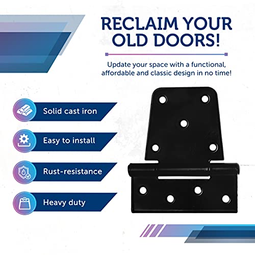 Heavy Duty Hinges For Gates (8 Pack) Black Iron Tee Strap Black Door