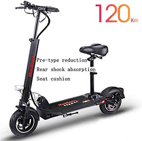 QAS Lithium Battery Electric Scooter, Adult Folding Two-Wheel Balance Car, Mini Electric Bicycle,Black,10 Inch