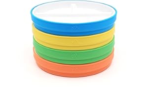 Elk and Friends Kids 6.7” Porcelain White Divided Plates with Silicone Sleeves | Suitable for Babies/Toddlers | Microwave & D