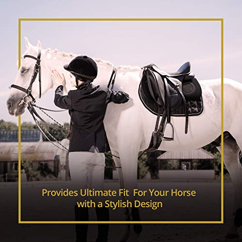 Kavallerie 3D Air-Mesh Half Pad, Black, for Impact Protection & Therapeutic Gel Padding for Maximum Support and Stability, Best for Horses Under Saddle, Dressage, Jumping & Training