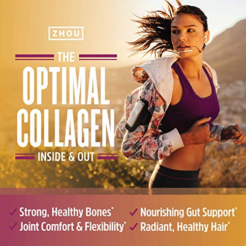 Zhou Collagen Peptides Hydrolyzed Protein Powder Grass Fed, Pasture