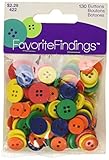 Blumenthal Lansing Favorite Findings Basic Buttons Assorted Sizes, 130/Pkg, Primary