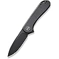 WeKnife Elementum Pocket Folding Knife 2.96in CPM 20CV Blade Titanium Handle Safety Frame Lock Good for EDC Camping Hunting Hiking and Outdoors WE18062X-3 (Black)