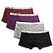 JARLIF Mens Boxer Briefs - 4 Pure Color Pack Soft Cotton Underwear