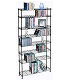 Atlantic Maxsteel 8 Tier Shelving - Heavy Gauge Steel Wire Shelving for 440 CD/228 DVD/264 BluRay/Games Media in Black - 3020