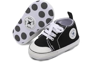 BEIDI Baby Girls Boys Shoes Soft Anti-Slip Sole Newborn First Walkers High Top Canvas Denim Unisex Infant Sneaker