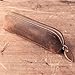 SAIBANG Vintage Leather Pencil Case with Zipper, Handmade Genuine Leather Stationery Art Supplies College Office Pencil Holder Pen Case Pouch Unisex