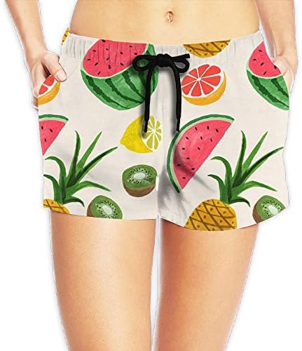 Seamless Watermelons Pineapples Fruit Mix Trunks Surf Home Tropical Womens