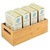 mDesign-Kitchen-Storage-Box--Practical-Storage-Tray-with-Integrated-Handles--Open-Bamboo-Cupboard-Organiser-for-Kitchen-Utensils--Natural mDesign Kitchen Storage Box – Practical Storage Tray with Integrated Handles – Open Bamboo Cupboard Organiser for…