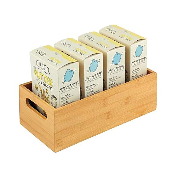 mDesign-Kitchen-Storage-Box--Practical-Storage-Tray-with-Integrated-Handles--Open-Bamboo-Cupboard-Organiser-for-Kitchen-Utensils--Natural mDesign Kitchen Storage Box – Practical Storage Tray with Integrated Handles – Open Bamboo Cupboard Organiser for…