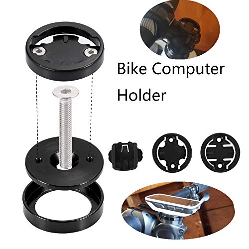 Kbrotech Bike Computer Holder Stem Mount Top Cap Cycling Stopwatch GPS Speedometer Mount Bracket Compatible Garmin Bryton CATEYE (Black)