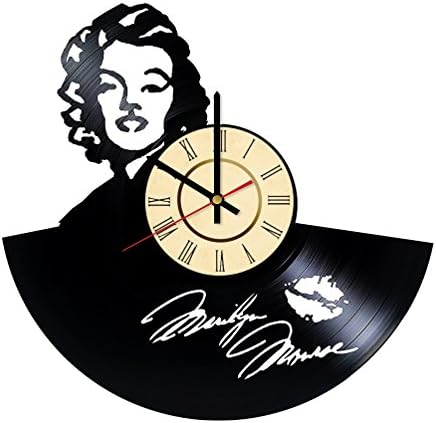 Marilyn Monroe HANDMADE Vinyl Record Wall Clock – Perfect gifts for birthday wedding anniversary valentine’s mother’s father’s day - Gift ideas for men and women him and her