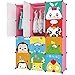KOUSI Kid dresser Baby Clothes Rack Kid Wardrobe Closet Bedroom Armoire Cube Organizer Formaldehyde-Free Furniture(Pink, 8 Cubes 2 Hanging Sections)