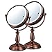 Ovente Make Up Mirror, Lighted Battery or Cord Operated, with 3 Light Tones (Cool, Warm, Daylight), 8.5 inch, 1x/10x Magnification, Antique Copper (MPT85CO1x10x)