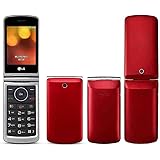 LG Flip Phone Senior Unlocked GSM Only 2G G360 Dual Sim Duos Mp3 Camera BIG BUTTONS Facebook Twitter LCD 3.0" Bluetooth Factory Desbloqueados (Red)