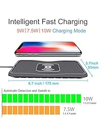 Wireless Charger car Wireless Charging pad qi 10W Quick Charger Thin Wireless car Charger Charging pad Wireless Phone Charger 7.5W 5W Wireless Charging Station Dock glaxys9 Charger s8 s6s7 note8(C3)