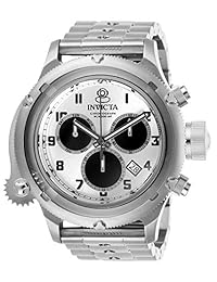 Invicta 26460 - Reloj de cuarzo para hombre con 3 manos, color plateado y negro