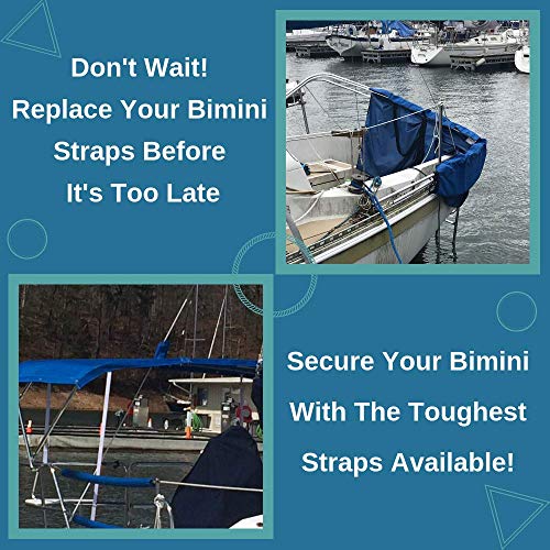 EZ-Xtend Boat Zipper Premium Bimini Top Strap with Hook - Adjustable All Stainless Steel Bimini Top Hardware - in Black or White - PKG of 1 (Black 21" - 30") - Thumbnail 4