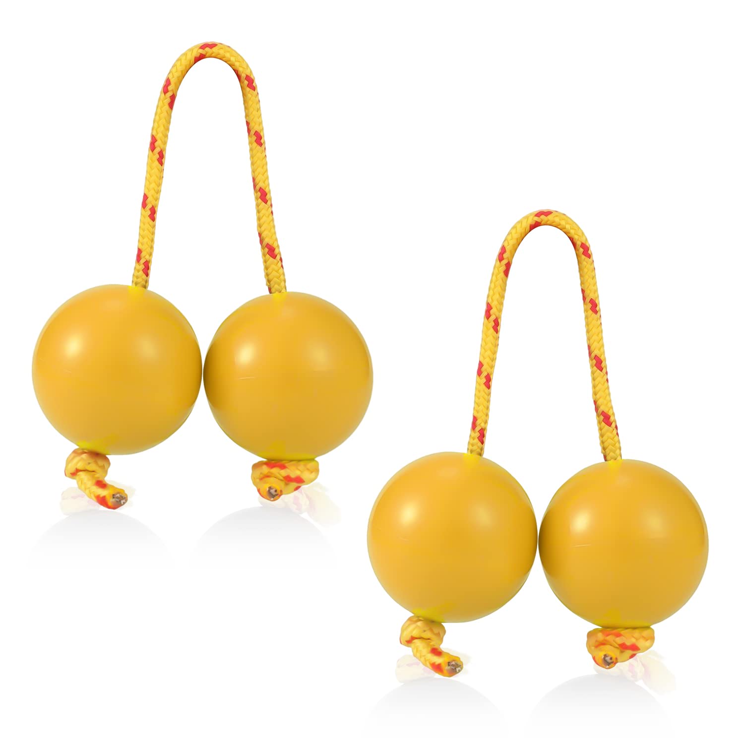 TOYMIS Z11061 2 Pairs of Aslatuas Rhythmic Ball, Kashaka Shaker Instrument Classical African Shaker Rattle Hand Percussion for Kids Adults Weddings Parties Musical Class (Yellow)