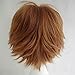 S-noilite Unisex Cosplay Short Straight Hair Wig Women Mens Male Anime Party Costume Synthetic Full Wigs (Light Brown)