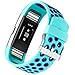 For Fitbit Charge 2 HR, Band with Breathable Holes, Azure and Navy Blue, Large
