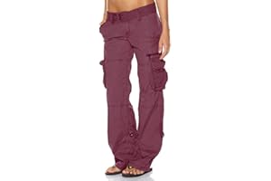 AKIVIDE Women's Tactical Active Loose Multi-Pockets Cargo Pants Casual Combat Military Trouser