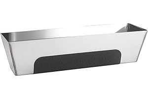 10/12/14" Stainless Steel Mud Pan,Anti-Slip Base,Sheared Sides to Clean Knives, Hold Joint Compound, Drywall and Plaster (12"
