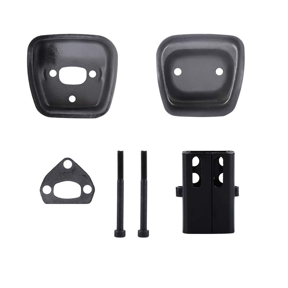 Fdit Muffler Exhaust Cooling Shield Plate Kit Work with 142 137 141 36 41 Chainsaw Includes1 Muffler 2 Bolts
