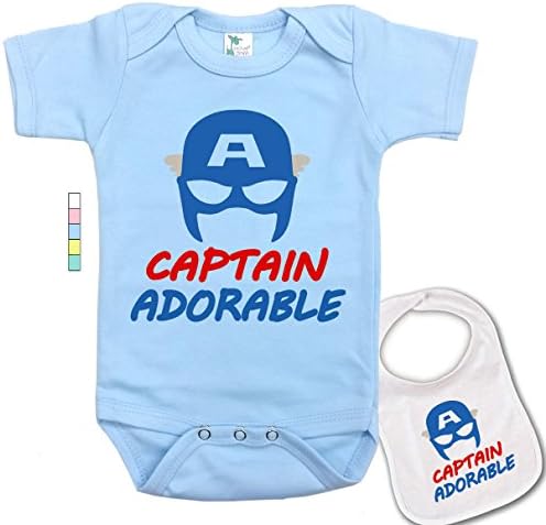 Captain Adorable-Cute Captain America Marvel Comics Baby Bodysuit Onesie &amp; Bib