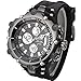Readeel Stylish Silicone Sports Military Watch Black Band Blue LED Light Men Wrist Watch Silver
