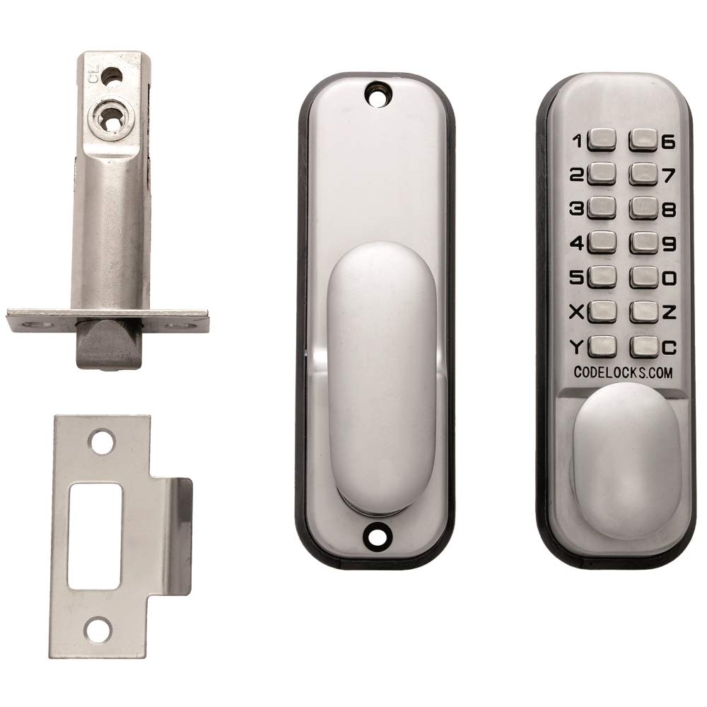 Carlisle Brass CL155SGVCB CODELOCK CL155SG Silver Grey. Function/MORTICE Latch with Dual Backplate