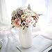 CQURE Artificial Fake Flowers Silk Artificial Roses 9 Heads Bridal Wedding Bouquet for Home Garden Party Wedding Decoration (Colorful)