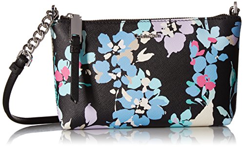 Calvin Klein Hayden Printed Saffiano Crossbody, Black/Floral