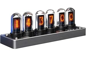 Itigoitie Imitation IPS Nixie Tube Clock,DIY Nixie Clock,Digital Alarm Clock, RGB Creative,LCD Screen,E-Sports Desktop,Reteo 