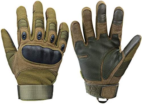 Xnuoyo Caoutchouc Hard Articulation Doigt Complet et Demi Doigt Gants Gants de Protection Écran Tactile Gants pour Moto Vélo Chasse Escalade Camping