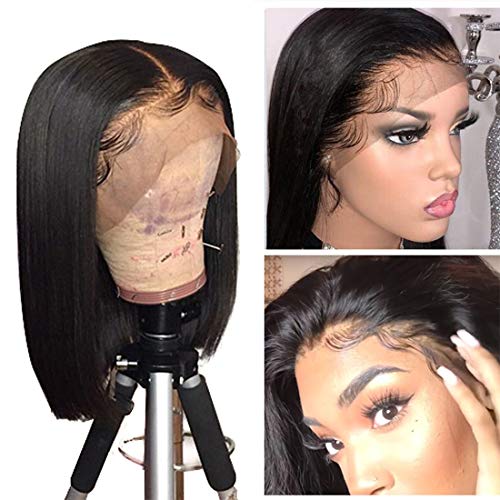 Human-Hair-Lace-Front-13x4-Wigs-Bob-12-Inch-130-Density-Brazilian-Virgin-Human-Hair-Short-Bob-Wigs-Straight-Hair-Natural-Color