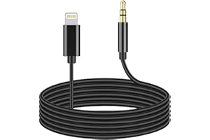 Wahbite Lightning to 3.5mm Audio Cable Compatible with iPhone 13/12/11/XR/XS/X/8/7/6 Plus/SE 2, iPad (Black)