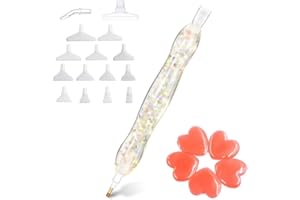 Praise V Do Diamond Painting Art Drill Pen Stylus Gem Rhinestone Picker Tool Pen Kit Accessories Nail Art Diamond Painting with Clays Tips White