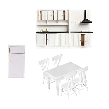 Amazon.es: D DOLITY Kit de Juego de Cocina + Nevera + Mesas y ...