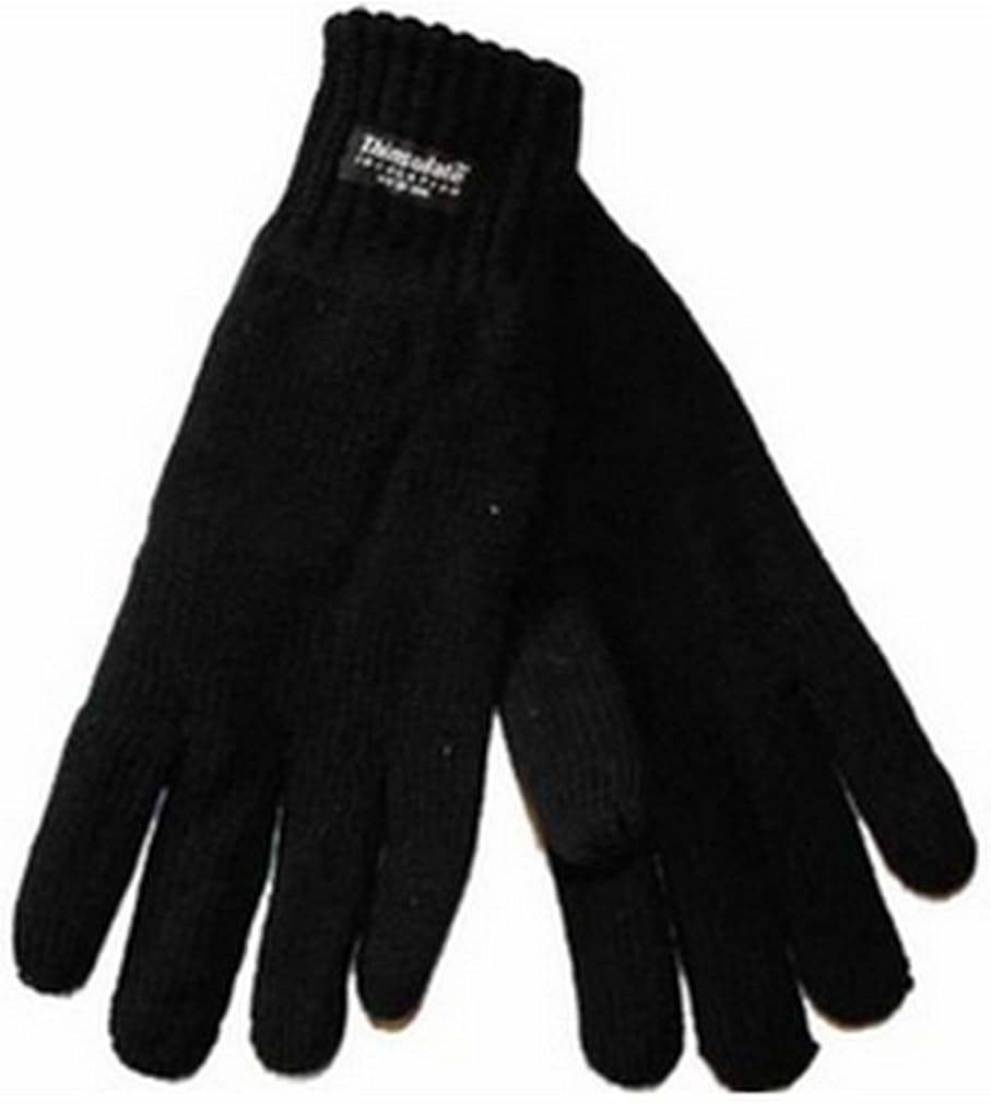Ladies Acrylic knit Gloves 40g Thinsulate Insulation Winter Warm (Black