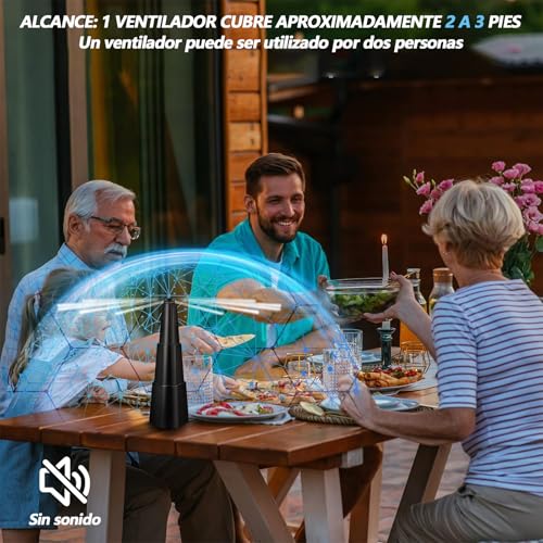 ZHBDFMS Paquete de 4 Ventiladores repelentes de Moscas, Ventilador para Matar Moscas de Mesa, Ventilador Repelente de Insectos sin químicos, repele Moscas, Avispas, Abejas, para Picnic, Patio