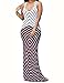 shekiss Women's Casual Sexy Summer Sleeveless Striped Bodycon Bandage Club Long Maxi Dress With Plus Size Floor Length,Burgundy,Small