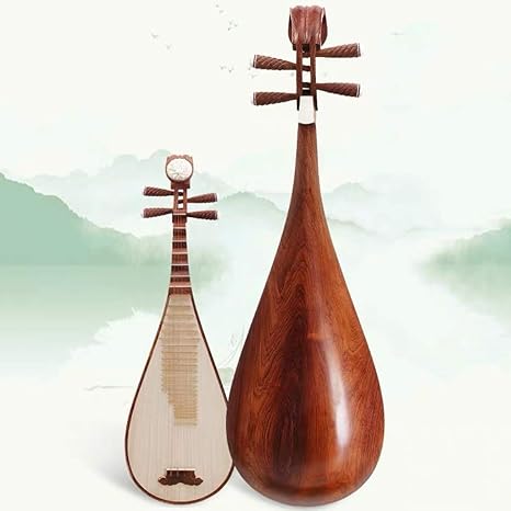 Amazon Com Pipa Lute With Accessories And Pipa Bag 4 Strings Pattern Engraving Suitable For Professional Performance And Collection Size 10232 Cm