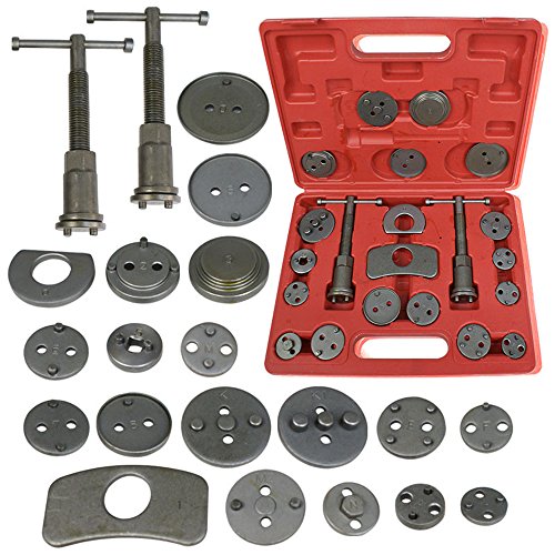 Brake Disc Caliper Wind Back Tool Kit - 21 Piece Universal Piston Rewind Set - Discs Break Pad Caliper Compressor Service Tools -