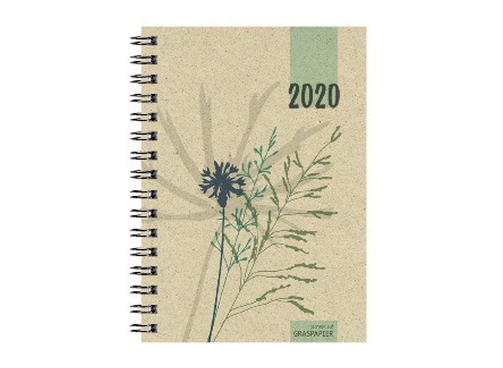 Zettler 639-0640-1 Week Book 2020, A6, Grass Paper, 1 Week / 2 Pages, 1 Piece