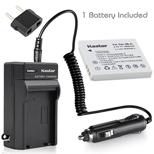 Battery + Charger for Canon PowerShot SD300 SD450 NB-4L NB4L + car plug