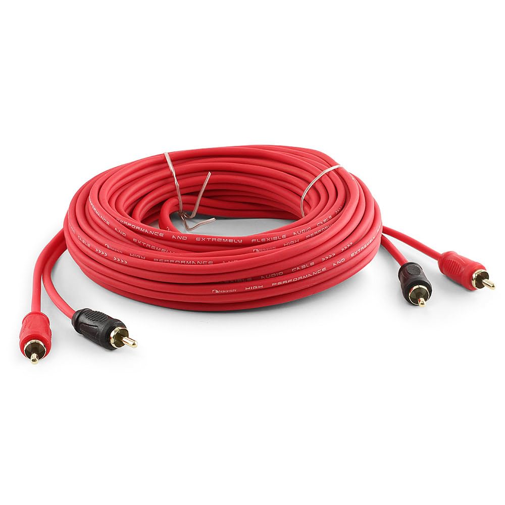 Nakamichi RCA Oxygen Free Copper (OFC) Cable 2-Male to 2-Male Audio Stereo Subwoofer Auxiliary Cord for Home Theater HDTV Amplifier Hi-Fi Systems Car Speakers Receiver 8-Meter (26.1-Feet)