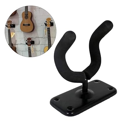 Hshyxlkj Gancio Asciugamano Guitar Bass Display Hanger Hook Holder Montaggio A Parete Supporto Metallico Rack Staffa Nero
